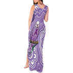 Australia Epilepsy Awareness Tank Maxi Dress Purple Budgerigar Plumeria Aboriginal - Aussie Hoodie