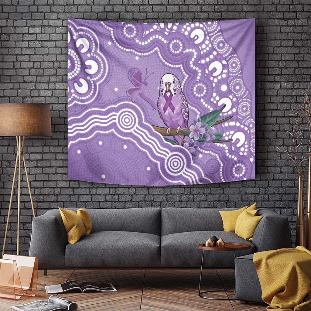 Australia Epilepsy Awareness Tapestry Purple Budgerigar Plumeria Aboriginal - Aussie Hoodie