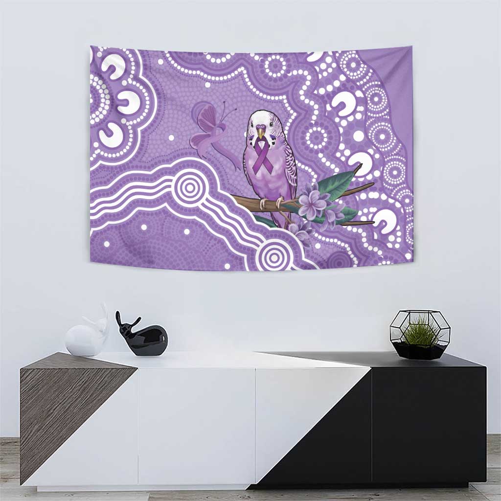 Australia Epilepsy Awareness Tapestry Purple Budgerigar Plumeria Aboriginal - Aussie Hoodie