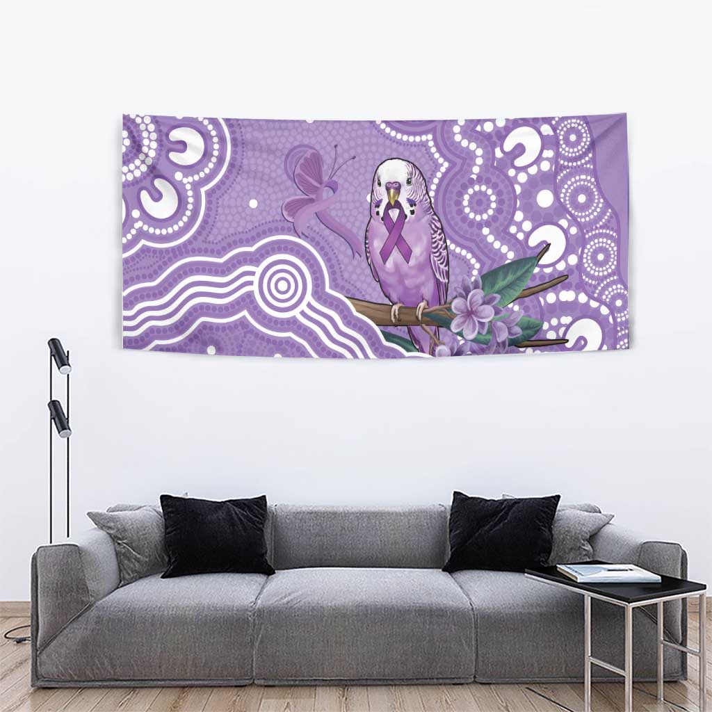 Australia Epilepsy Awareness Tapestry Purple Budgerigar Plumeria Aboriginal - Aussie Hoodie