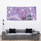 Australia Epilepsy Awareness Tapestry Purple Budgerigar Plumeria Aboriginal - Aussie Hoodie
