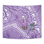 Australia Epilepsy Awareness Tapestry Purple Budgerigar Plumeria Aboriginal - Aussie Hoodie