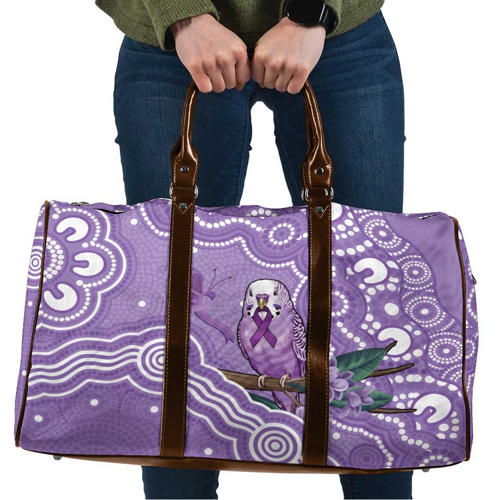 Australia Epilepsy Awareness Travel Bag Purple Budgerigar Plumeria Aboriginal - Aussie Hoodie