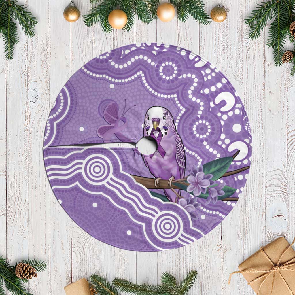 Australia Epilepsy Awareness Tree Skirt Purple Budgerigar Plumeria Aboriginal - Aussie Hoodie