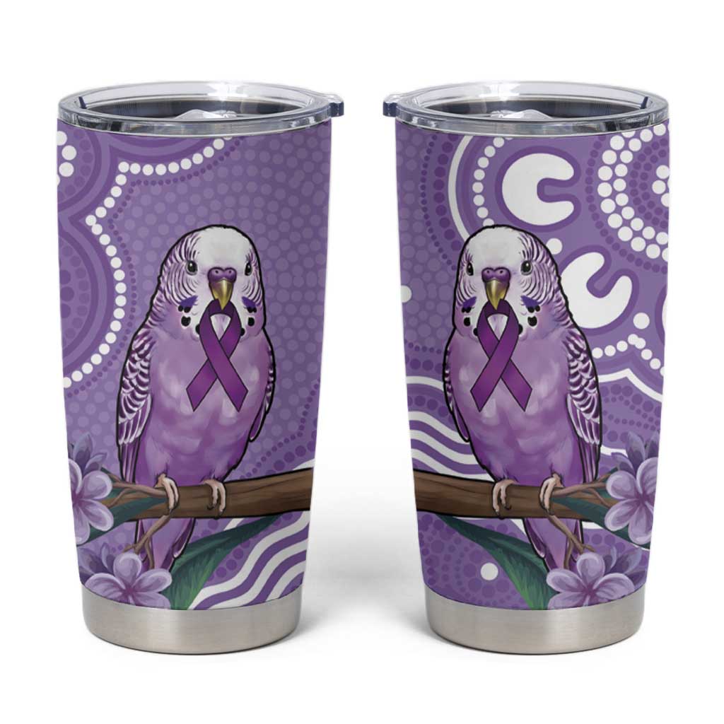 Australia Epilepsy Awareness Tumbler Cup Purple Budgerigar Plumeria Aboriginal - Aussie Hoodie