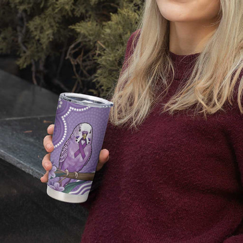 Australia Epilepsy Awareness Tumbler Cup Purple Budgerigar Plumeria Aboriginal - Aussie Hoodie