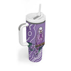Australia Epilepsy Awareness Tumbler With Handle Purple Budgerigar Plumeria Aboriginal - Aussie Hoodie