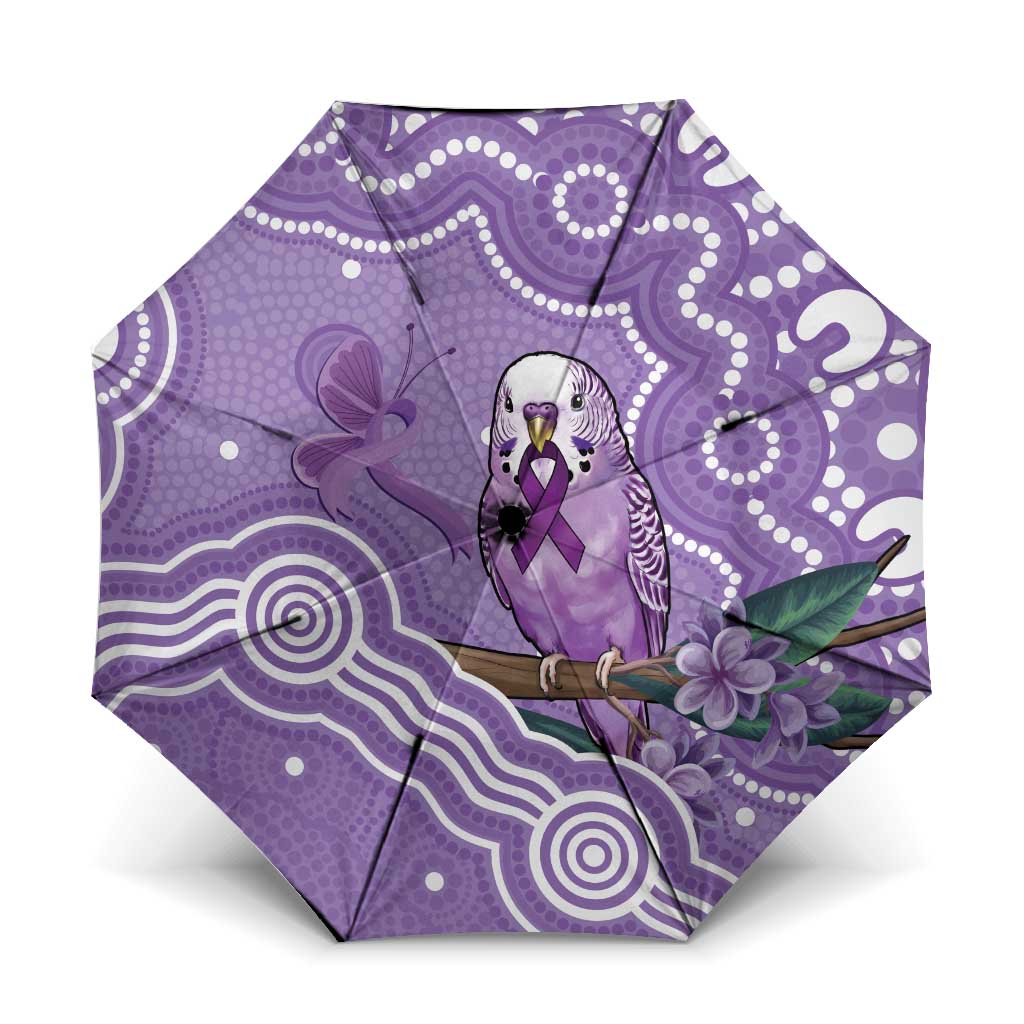 Australia Epilepsy Awareness Umbrella Purple Budgerigar Plumeria Aboriginal - Aussie Hoodie