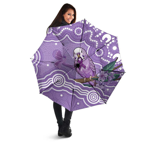 Australia Epilepsy Awareness Umbrella Purple Budgerigar Plumeria Aboriginal - Aussie Hoodie