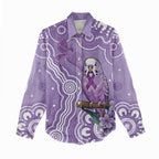 Australia Epilepsy Awareness Women Casual Shirt Purple Budgerigar Plumeria Aboriginal - Aussie Hoodie