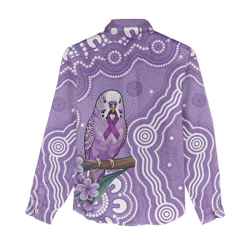 Australia Epilepsy Awareness Women Casual Shirt Purple Budgerigar Plumeria Aboriginal - Aussie Hoodie