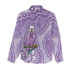 Australia Epilepsy Awareness Women Casual Shirt Purple Budgerigar Plumeria Aboriginal - Aussie Hoodie