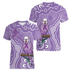 Australia Epilepsy Awareness Women V-Neck T-Shirt Purple Budgerigar Plumeria Aboriginal - Aussie Hoodie