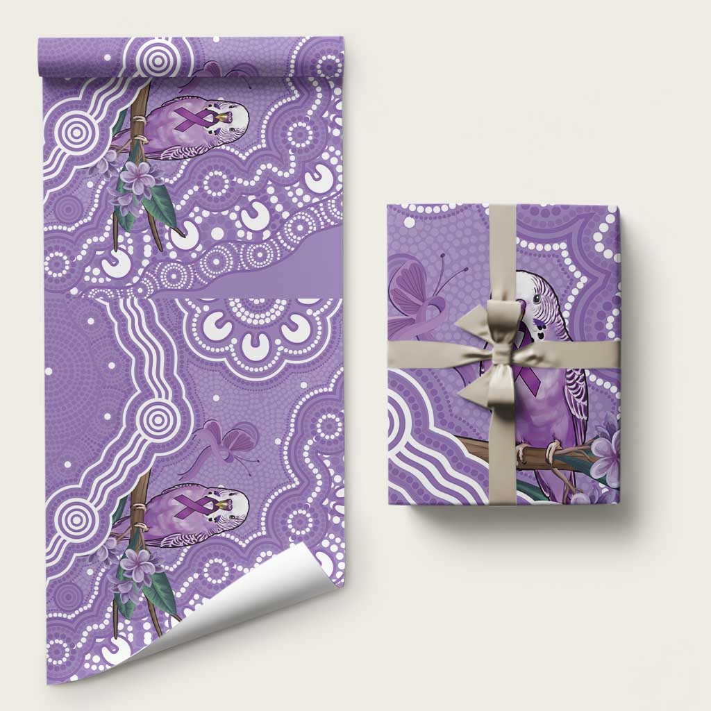 Australia Epilepsy Awareness Wrapping Paper Purple Budgerigar Plumeria Aboriginal - Aussie Hoodie