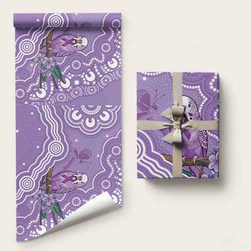 Australia Epilepsy Awareness Wrapping Paper Purple Budgerigar Plumeria Aboriginal - Aussie Hoodie