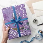 Australia Epilepsy Awareness Wrapping Paper Purple Budgerigar Plumeria Aboriginal - Aussie Hoodie