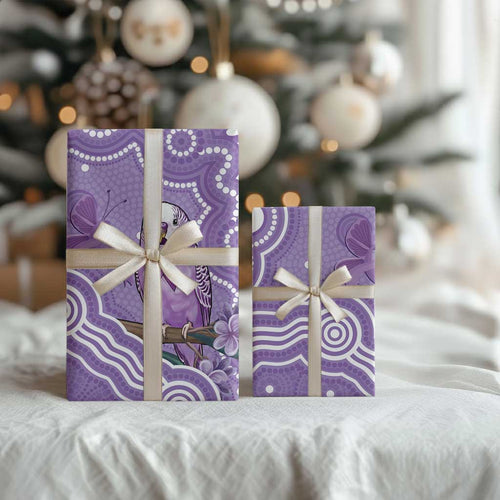 Australia Epilepsy Awareness Wrapping Paper Purple Budgerigar Plumeria Aboriginal - Aussie Hoodie