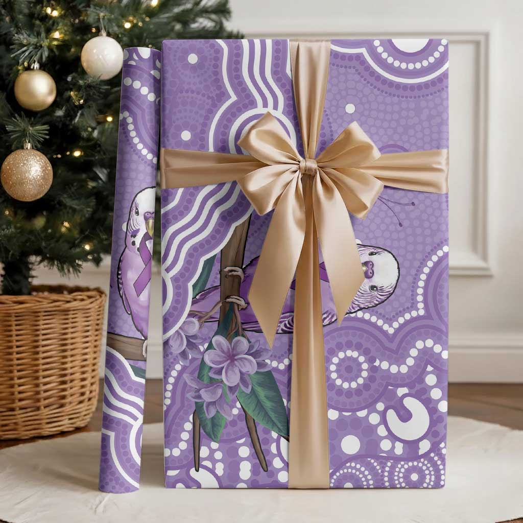 Australia Epilepsy Awareness Wrapping Paper Purple Budgerigar Plumeria Aboriginal - Aussie Hoodie