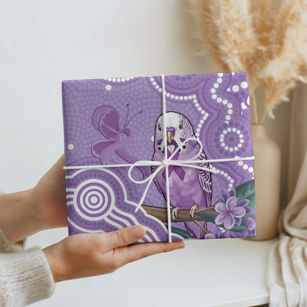 Australia Epilepsy Awareness Wrapping Paper Purple Budgerigar Plumeria Aboriginal - Aussie Hoodie