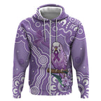 Australia Epilepsy Awareness Zip Hoodie Purple Budgerigar Plumeria Aboriginal - Aussie Hoodie