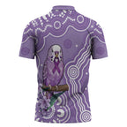 Australia Epilepsy Awareness Zipper Polo Shirt Purple Budgerigar Plumeria Aboriginal - Aussie Hoodie