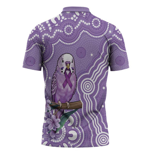 Australia Epilepsy Awareness Zipper Polo Shirt Purple Budgerigar Plumeria Aboriginal - Aussie Hoodie