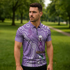 Australia Epilepsy Awareness Zipper Polo Shirt Purple Budgerigar Plumeria Aboriginal - Aussie Hoodie