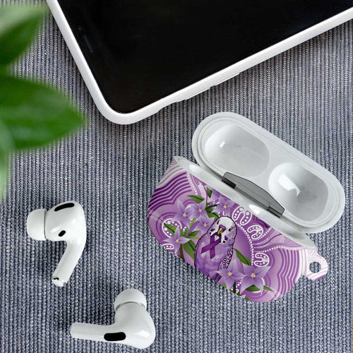 Epilepsy Awareness Budgerigar Australia AirPods Case Budgie Purple Ribbon Boronia Aboriginal - Aussie Hoodie