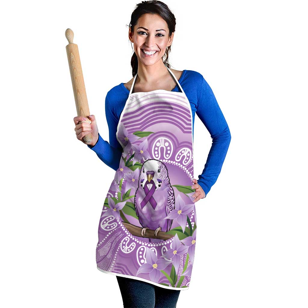 Epilepsy Awareness Budgerigar Australia Apron Budgie Purple Ribbon Boronia Aboriginal - Aussie Hoodie