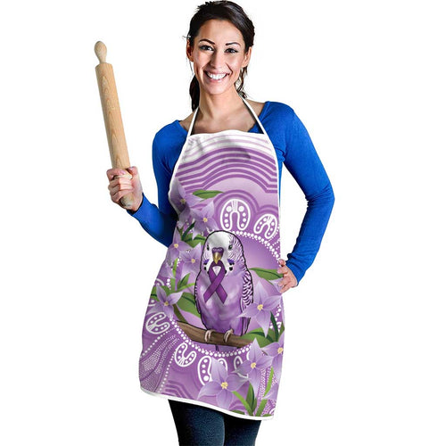 Epilepsy Awareness Budgerigar Australia Apron Budgie Purple Ribbon Boronia Aboriginal - Aussie Hoodie