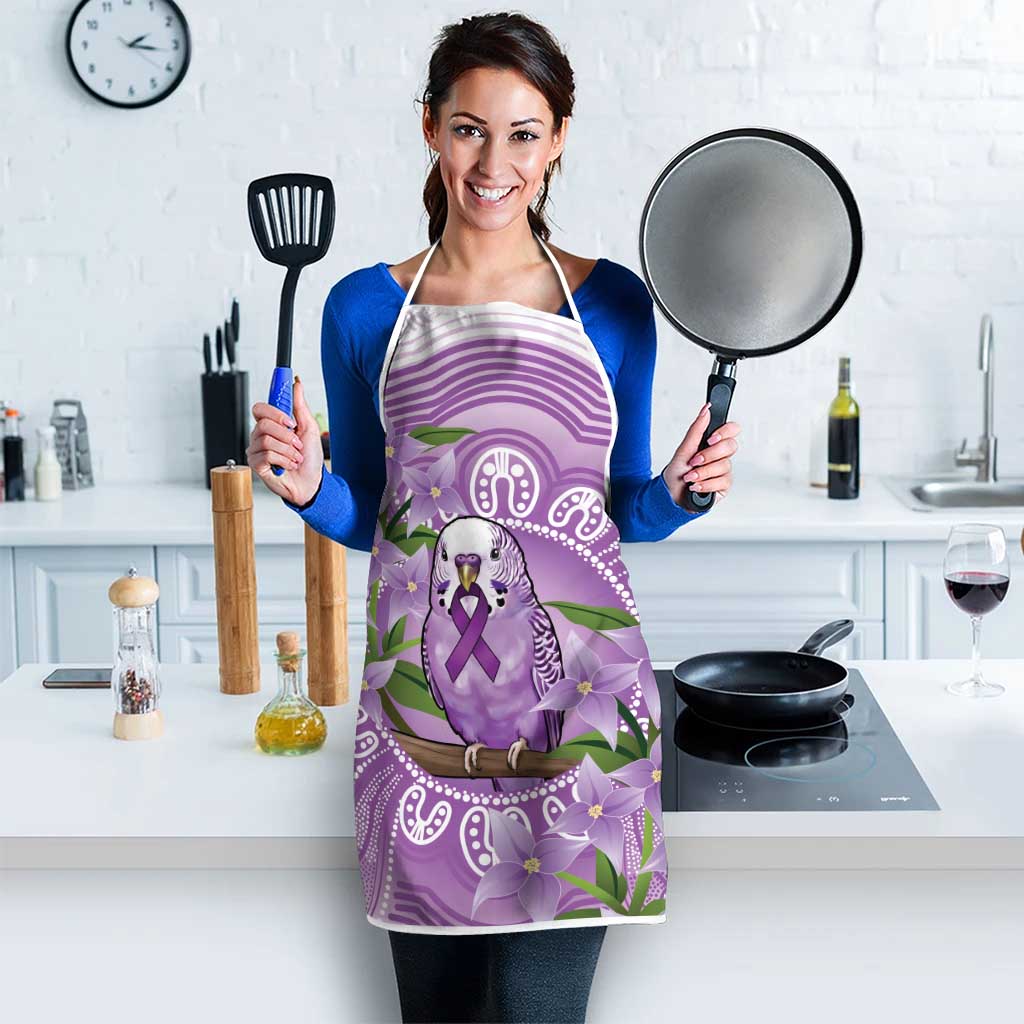 Epilepsy Awareness Budgerigar Australia Apron Budgie Purple Ribbon Boronia Aboriginal - Aussie Hoodie