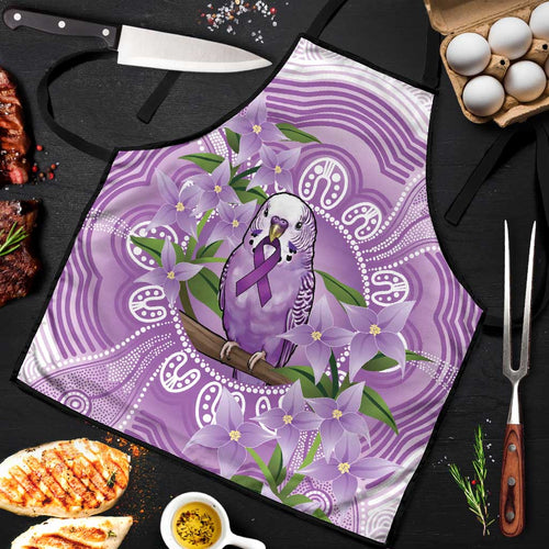 Epilepsy Awareness Budgerigar Australia Apron Budgie Purple Ribbon Boronia Aboriginal - Aussie Hoodie