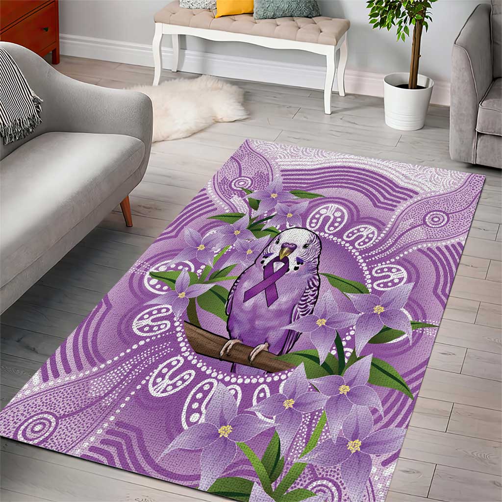 Epilepsy Awareness Budgerigar Australia Area Rug Budgie Purple Ribbon Boronia Aboriginal - Aussie Hoodie