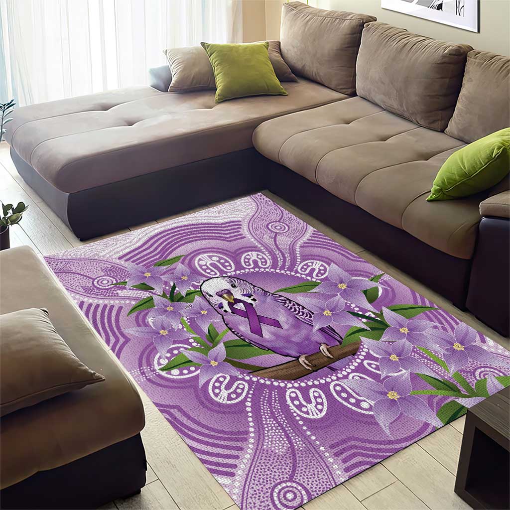 Epilepsy Awareness Budgerigar Australia Area Rug Budgie Purple Ribbon Boronia Aboriginal - Aussie Hoodie