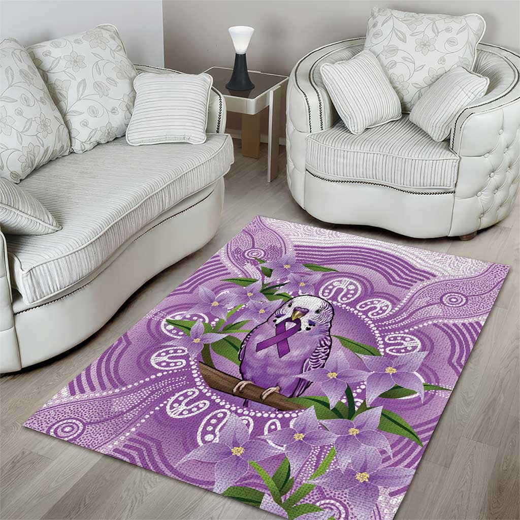 Epilepsy Awareness Budgerigar Australia Area Rug Budgie Purple Ribbon Boronia Aboriginal - Aussie Hoodie