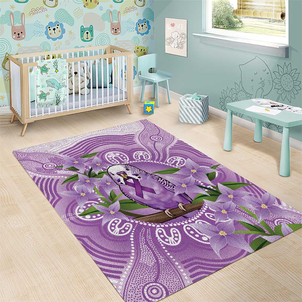 Epilepsy Awareness Budgerigar Australia Area Rug Budgie Purple Ribbon Boronia Aboriginal - Aussie Hoodie