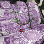 Epilepsy Awareness Budgerigar Australia Back Car Seat Cover Budgie Purple Ribbon Boronia Aboriginal - Aussie Hoodie
