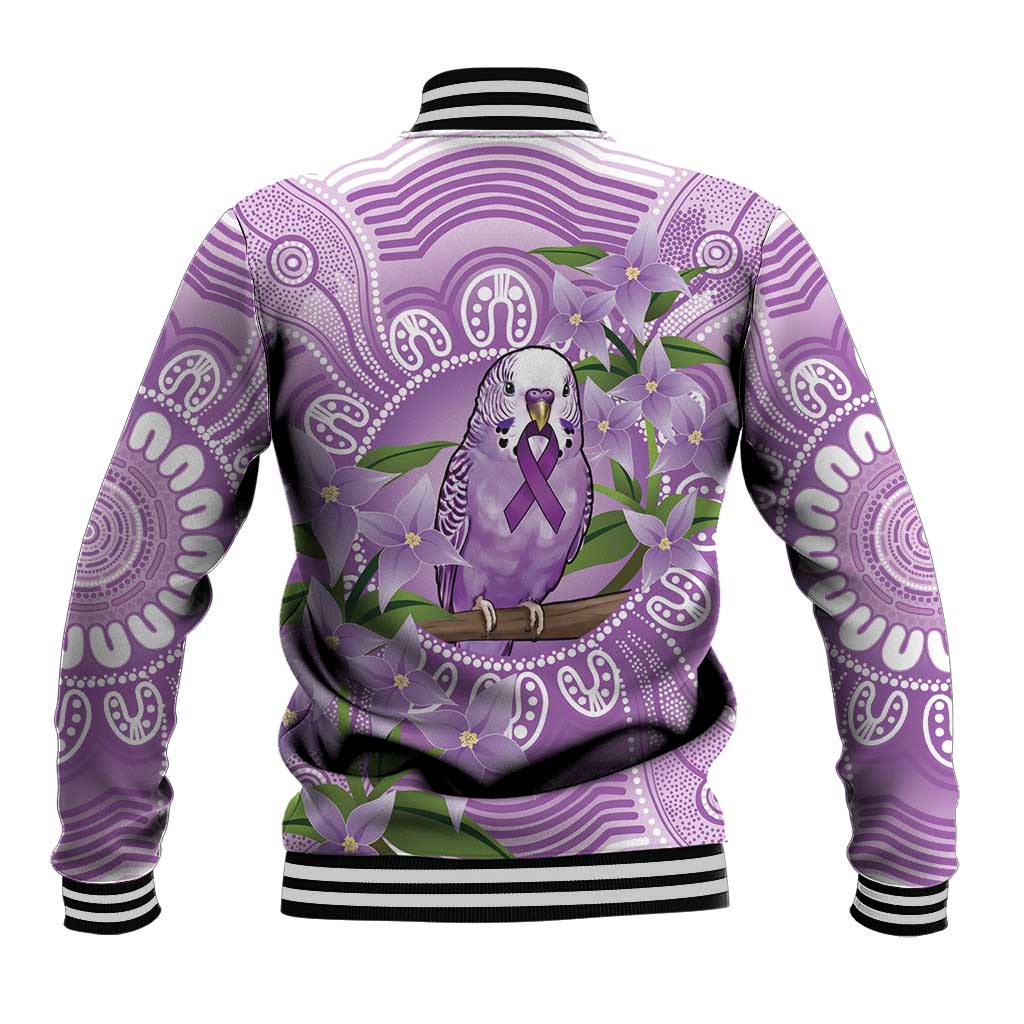 Epilepsy Awareness Budgerigar Australia Baseball Jacket Budgie Purple Ribbon Boronia Aboriginal - Aussie Hoodie