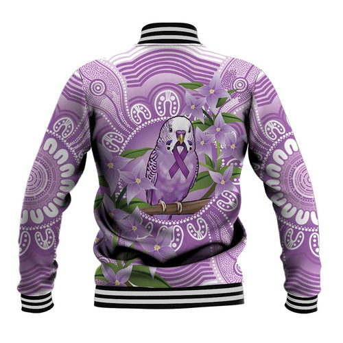 Epilepsy Awareness Budgerigar Australia Baseball Jacket Budgie Purple Ribbon Boronia Aboriginal - Aussie Hoodie