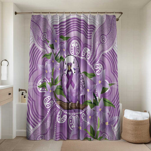 Epilepsy Awareness Budgerigar Australia Bathroom Set Budgie Purple Ribbon Boronia Aboriginal - Aussie Hoodie