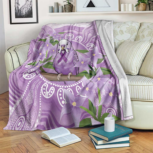 Epilepsy Awareness Budgerigar Australia Blanket Budgie Purple Ribbon Boronia Aboriginal - Aussie Hoodie