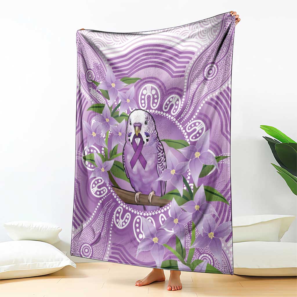 Epilepsy Awareness Budgerigar Australia Blanket Budgie Purple Ribbon Boronia Aboriginal - Aussie Hoodie