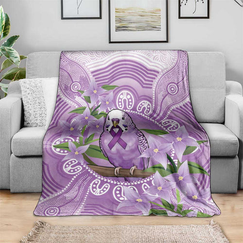 Epilepsy Awareness Budgerigar Australia Blanket Budgie Purple Ribbon Boronia Aboriginal - Aussie Hoodie