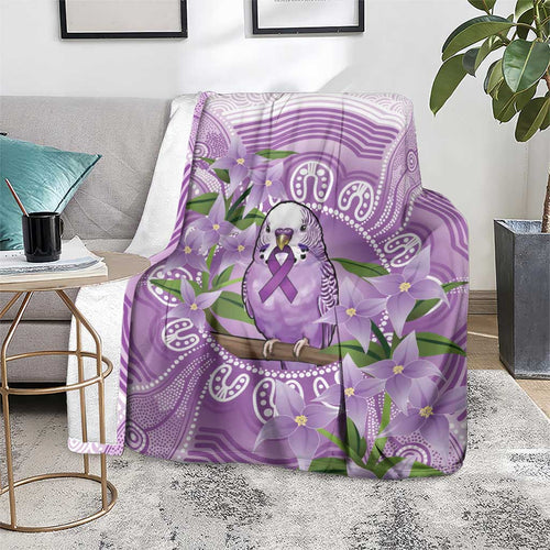 Epilepsy Awareness Budgerigar Australia Blanket Budgie Purple Ribbon Boronia Aboriginal - Aussie Hoodie