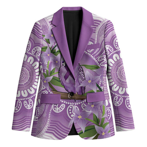 Epilepsy Awareness Budgerigar Australia Blazer Budgie Purple Ribbon Boronia Aboriginal - Aussie Hoodie