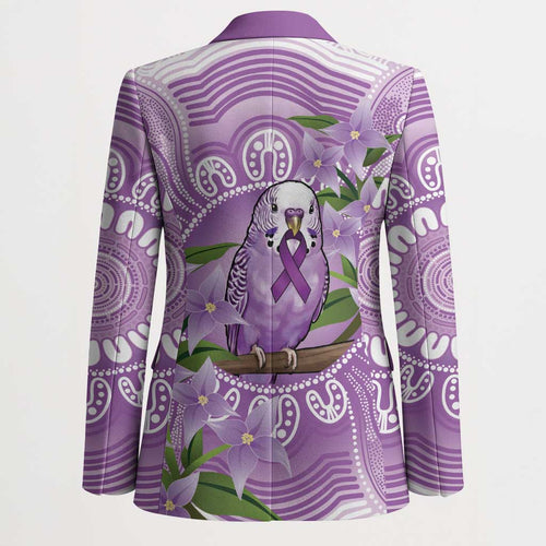 Epilepsy Awareness Budgerigar Australia Blazer Budgie Purple Ribbon Boronia Aboriginal - Aussie Hoodie