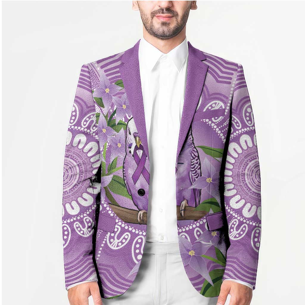 Epilepsy Awareness Budgerigar Australia Blazer Budgie Purple Ribbon Boronia Aboriginal - Aussie Hoodie