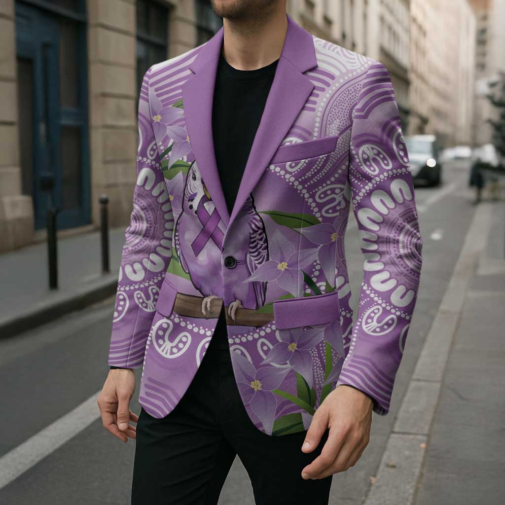 Epilepsy Awareness Budgerigar Australia Blazer Budgie Purple Ribbon Boronia Aboriginal - Aussie Hoodie