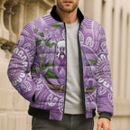 Epilepsy Awareness Budgerigar Australia Bomber Puffer Jacket Budgie Purple Ribbon Boronia Aboriginal - Aussie Hoodie