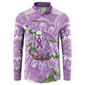Epilepsy Awareness Budgerigar Australia Button Sweatshirt Budgie Purple Ribbon Boronia Aboriginal - Aussie Hoodie